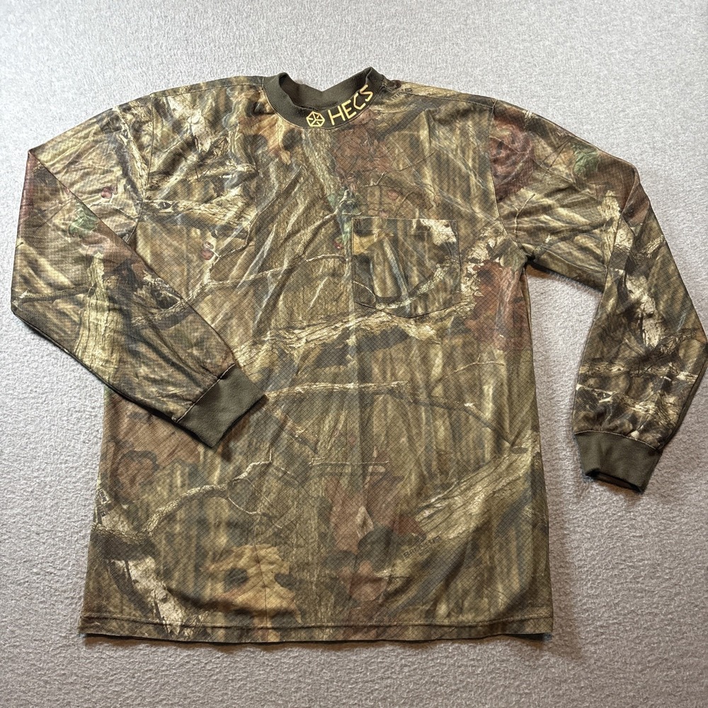HECS Stealthscreen Camo Pocket Shirt Mens Sz L Breathable Long Sleeve Lightweigh